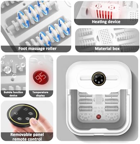 ZhanHao Pedicure Foot Spa, Foot Spa Bath Massager with Heat, Collapsible Bath Soak Tub, Portable for Any Casual Scene to Help You Relax
