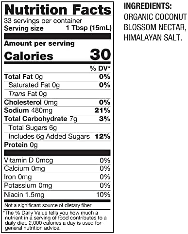 BetterBody Foods Organic Coconut Aminos, Soy Sauce Alternative, Gluten Free, Soy Free, Non-GMO, 16.9 Ounces