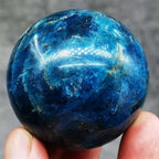 AtkitS Beautiful Natural Blue Apatite Stone Sphere Crystal Reiki Healing Ball (Size : 200-250g)