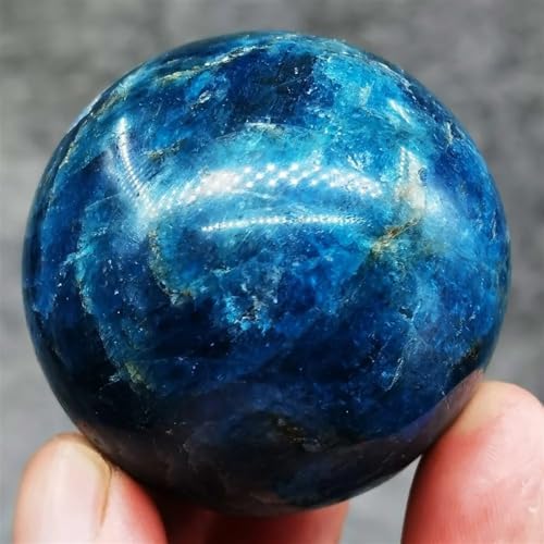 AtkitS Beautiful Natural Blue Apatite Stone Sphere Crystal Reiki Healing Ball (Size : 200-250g)