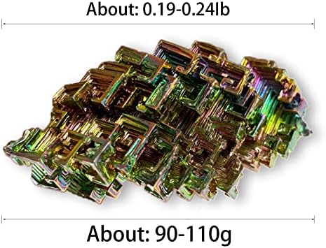 Natural Bismuth Ore, Rainbow Bismuth Metal Crystal, Crystal Gifts, Mineral Specimen, Home Decoration, Approx: 0.19-0.24Ib