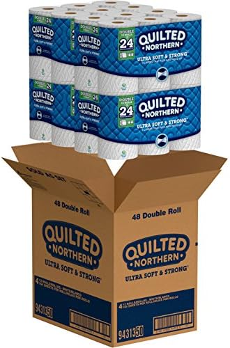 Quilted Northern Ultra Soft & Strong Toilet Paper, 48 Double Rolls, 48 = 96 Regular Rolls,12 Count (Pack of 4)