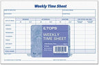 TOPS Weekly Time Sheets, One-Part (No Copies), 8.5 x 5.5, 50 Forms/Pad, 2 Pads/Pack