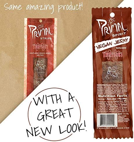 Primal Strips Teriyaki Meatless Vegan Jerky Seitan, 1 oz