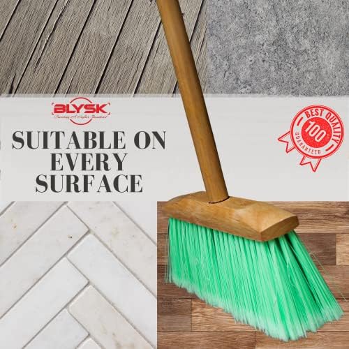 Indoor/Outdoor Heavy Duty Wooden Broom Brush, Sweeper, Head Replacement Soft bristles, Great use for Home, Kitchen, Room, Office, Patio, Deck Floor (Broom Head)