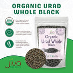 Jiva Organics Organic Urad Whole 2LB Bag - Black Gram Dal, Urad Dal Whole - Non-GMO, Gluten Free