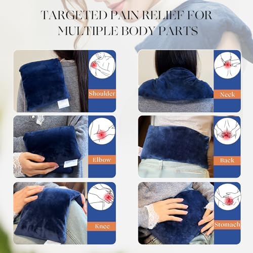 Microwavable Heating Pad with Washable Cover 13x7 Inch Flaxseed Microwave Hot Pack, Lavender Scent, Moist Warm Compress for Relaxation, Non-Electric & Portable