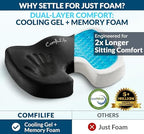 ComfiLife Premium Gel & Memory Foam Seat Cushion – Doctor Recommended Office Chair Cushion, Car Seat Cushion – Chair Cushions for Back & Sciatica Pain Relief – Seat Cushions for Office & Desk (Black)