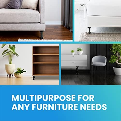 Adjustable Furniture Leveling Feet | Heavy-Duty Cabinet Levelers for Bed Frames, Desks, Shelves & Workbenches | Easy Install | Non-Slip, Commercial-Grade Support | 12-Pack (3.5”-6”)