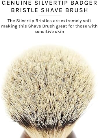 Parker 100% Silvertip Badger Shaving Brush – Faux Horn Handle, Long Loft 22 mm Knot, Chrome Base + Resin Stand – Rich Lather, Sensitive Skin Friendly