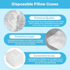 Disposable Pillowcases, 50PCS Disposable Pillow Case Covers, Soft Non-Woven Fabric Disposable Pillow Cases for Medical, Hospital, Hotels, SPA Tattoo Lash Pillow Covers, White, 21 in x 30 in