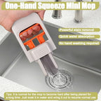 4PCS Mini Foldable Desktop Mop, Portable Self-Squeeze Mini Sponge Mop with 3 Replaceable Sponge Heads , Wet and Dry Use Cleaning for Small Spaces Such as Kitchen Counters, Bathrooms, and Desktops