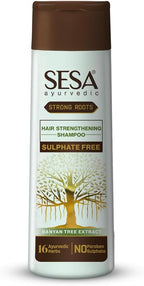 SESA Ayurvedic Strong Roots Hair Shampoo And Conditioner 200Ml Strengthening Roots Nourishes Scalp Paraben & Sulphate Free For Men & Women, 6.76 oz