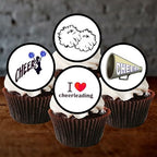 Cheerleader Edible Cupcake Toppers – Cheerleading-Themed Decorations for Squad Parties & Sports Events UNCUT (48 x 3cm/1.18 Inch Discs)