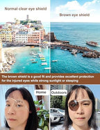 AMZVIO 2pcs Eye Shield After Cataract Surgery Dark Clear Eye Patch Plastic Guard with Strap for Adult Sleeping or Go Out,Reduce The Sensitivity of The Eyes to Light (Dark Clear + Black Strap)