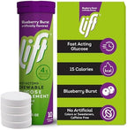 Lift Glucose Fast-Acting Glucose Chewable Energy Tablets, Blueberry, 10 ct Tube (Pack of 12)