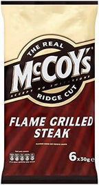 McCoy's Ridge Cut Crisps - Flame Grilled Steak (6x30g)