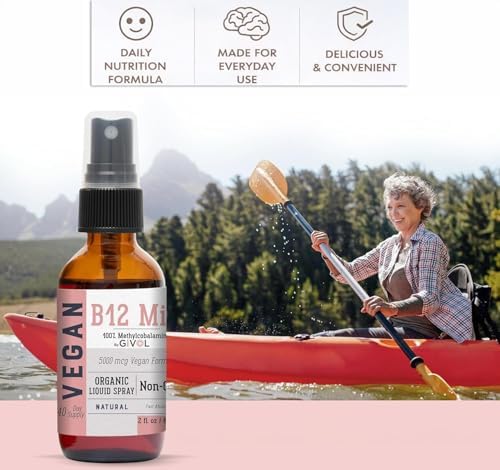 B12 Liquid Spray Mist – Hydrating Fine Mist Spray for Everyday Use – Easy Absorption & Convenient Application for Kids & Adults - 2 Fl Oz / 60 ml Travel-Friendly Bottle – 240 Spray Supply