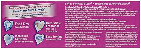 Suavitel Fast Dry Fabric Conditioner Sheets, Magical Morning Sun, 70 Count
