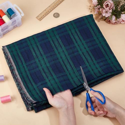 PH PandaHall 1.1Yard Plaid Fabric 58.3inch Wide Scottish Fabrics Green and Blue Tartan Pattern Fabrics Cotton Gingham Checkered Fabric for Sewing Craft Clothing Curtain Tablecloth Home Decor