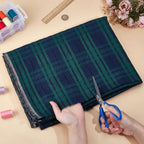 PH PandaHall 1.1Yard Plaid Fabric 58.3inch Wide Scottish Fabrics Green and Blue Tartan Pattern Fabrics Cotton Gingham Checkered Fabric for Sewing Craft Clothing Curtain Tablecloth Home Decor