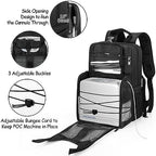 CURMIO Travel Backpack Compatible with Inogen, OxyGo and Caire Units, Portable Oxygen Concentrator Bag with Storage Compartment, Black (Bag Only, Patent Pending)