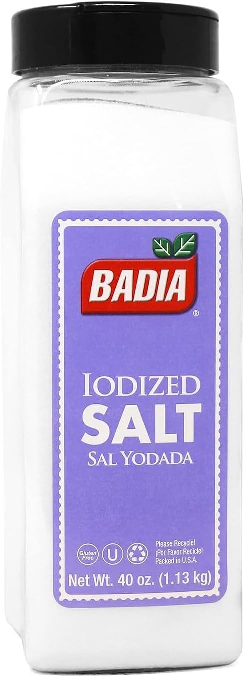 Badia Iodized Salt, 40 oz – Essential Kitchen Salt for Cooking, Baking, and Everyday Seasoning