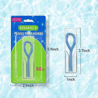 150 Count Floss Threaders for Braces, Bridges, and Implants (3 Packs of 50) - Flexible Nylon Threading Loops - Slim & Durable Dental Floss Helpers for Crowns & Orthodontic Appliances