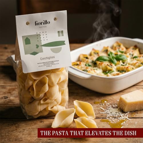 Life Plus Style Gourmet Fiorillo Conchiglioni Pasta Durum Wheat Semolina 500g (1.1 lb) Jumbo Pasta Shells for Stuffing
