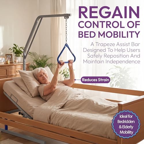 ProHeal Medical Trapeze Bar for Bed Mobility - Standard Trapeze Bar Set with 250 lb. Weight Capacity - Bed Pull Up Assist for Elderly and Bedridden Patients
