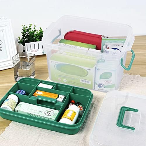 1-Pack Clear Storage Box Container, Family First Aid Box Medicine Box Organizer