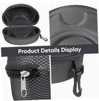 2pcs Large Eyewear Case Shockproof Goggles Box for Ski Motorcycle Protection with Zip Closure for Outdoor Sports Convenient Carry Hook
