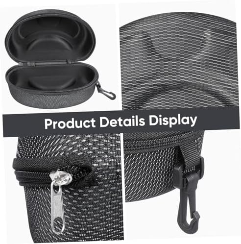 2pcs Large Eyewear Case Shockproof Goggles Box for Ski Motorcycle Protection with Zip Closure for Outdoor Sports Convenient Carry Hook