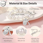 UNGENT THEM Rosary Cross Pearl Bracelet Baptism Communion Catholic Confirmation Easter Gifts for Girls Granddaughter Daughter Niece