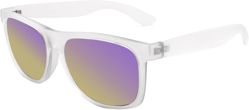 Full Reader Sunglasses Women Men, Womens Mens Reading Sun Glasses Mirroed Pink Blue Lenses Outdoor Not Bifocal Mirrored Purple, 1.0