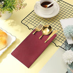 Cindeer 75 Pcs Burgundy Linen Dinner Feel Napkins with Built in Flatware Pocket Prefolded Paper Disposable Airlaid Guest Hand Towel for Silverware Wedding Reception Christmas Baby Shower
