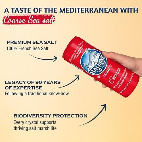 La Baleine Coarse Sea Salt Canister, All-Natural French Sea Salt, Product of France, 26.5 Oz