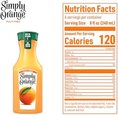 Simply Orange Pulp Free Orange Juice Bottle, 46 fl oz