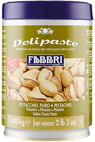 Fabbri Delipaste Pure Pistachio, Flavoring Compound for Gelato, Ice Cream, Soft Serve, Pastry and Confectionary - 1 Tin of 2.2 lb