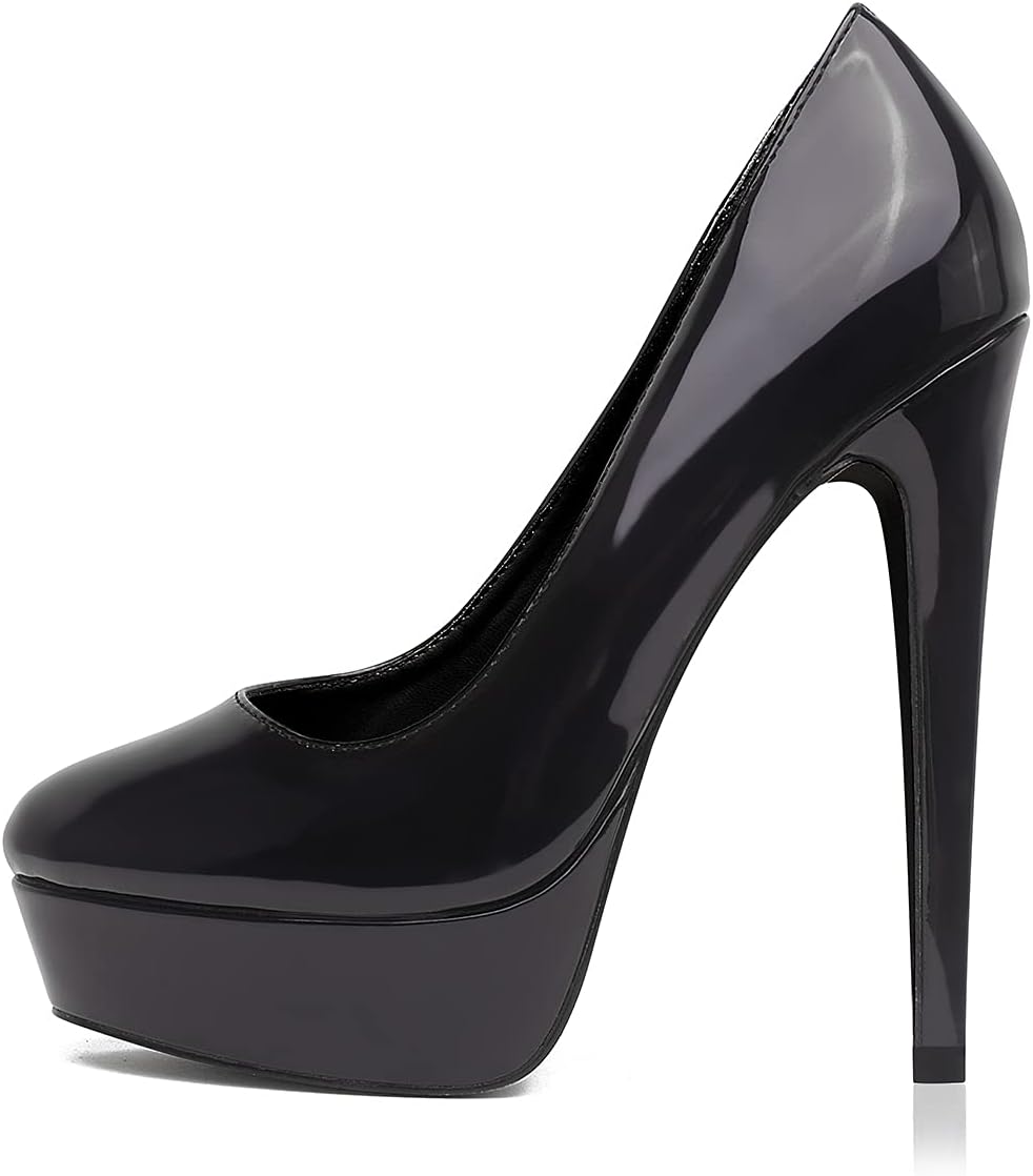 Elisabet Tang Women's Platform High Heels Pumps Shoes Peep Toe 5.5 inch Stilettos Slip On for Dress Wedding Party Prom
