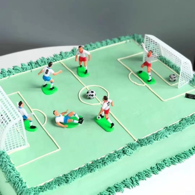 Green Football/Soccer Toppers for Cake and Cupcakes Cake Decorating Ornaments Set of 9 Attractive Processed Cupcake Toppers Frosting, Icing and Decorations