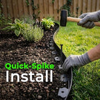 Gardzen 1.5" x 100' Landscape Edging Kit, Garden Edging Coil Comes with 120 Pcs Spikes, No Dig Lawn Border