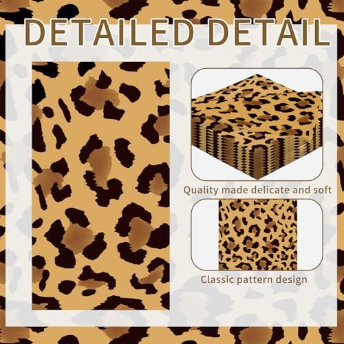 50Pcs Party Napkins Leopard Print Theme Party Paper Napkins Safari Paper Napkins Set Animal Paper Luncheon Napkins Animal Leopard Theme Party Supplies (50)