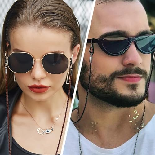 BILIONE Eyeglass Strap, 6Pcs Premium Glasses Holder Chains, Multicolor Eyewear Retainer for Women Men and Kids