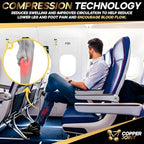 CopperJoint 15-20 mmHg Compression Socks for Men & Women, Small Black and Tan Knee-High Graduated Support Socks for Circulation, Travel, Work & Everyday Wear