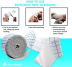 AWD Medical Dressing Retention Tape - Medical Non-Woven, Skin Friendly, Adhesive Wound Dressing Tape, Medical Tape for Wound Care Secures Primary Dressings with Easy Release Backing (2" x 10 yds)