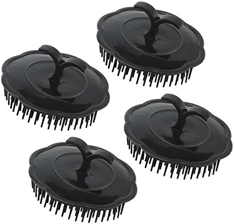 Segbeauty Mens Shampoo Brush, 4pcs Scalp Massage Brushes, Massage Hair Brush Floriated Shower Comb for Deep Cleaning Hair Men's Hand Brush Plastic Growth Beard Brush Pet Grooming Round Palm Brush