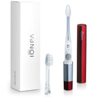 IONIC KISS IONPA DM Red Compact Ionic Power Electric Toothbrush with Travel Cap, Brushing Timer, 2 Modes, 2 Soft Extended Filament Brush Heads Made in Japan, KISS You Outdoor, Camping, DM-011RD