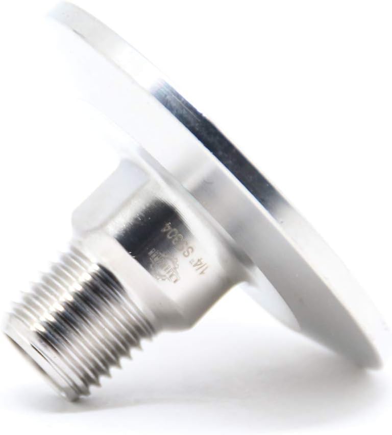 QiiMii 1.5 Inch Tri Clamp Tri Clover Fittings to NPT 1/4 Inch Male Thread Adaptor, Stainless Steel 304