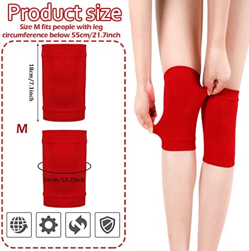 Geyoga 4 Pairs Knee Warmers for Women Men Breathable Leg Warmers Knee Brace Pad Leg Compression Sleeve for Cycling Running(Gray, Black, Red, Peacock Blue,Medium)